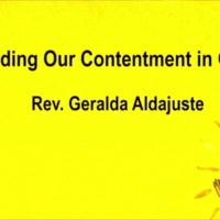 Finding our contentment in God.