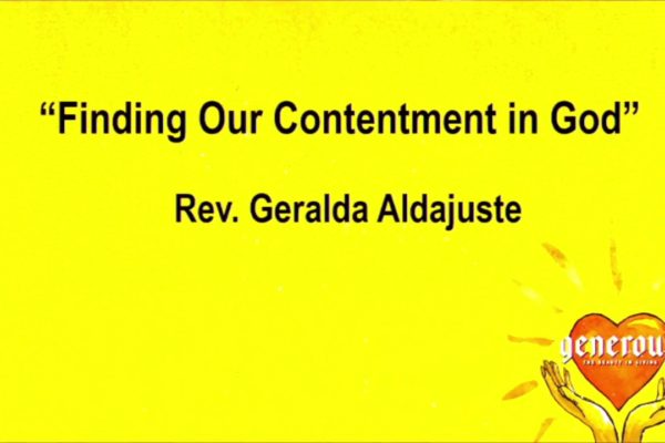 Finding our contentment in God.